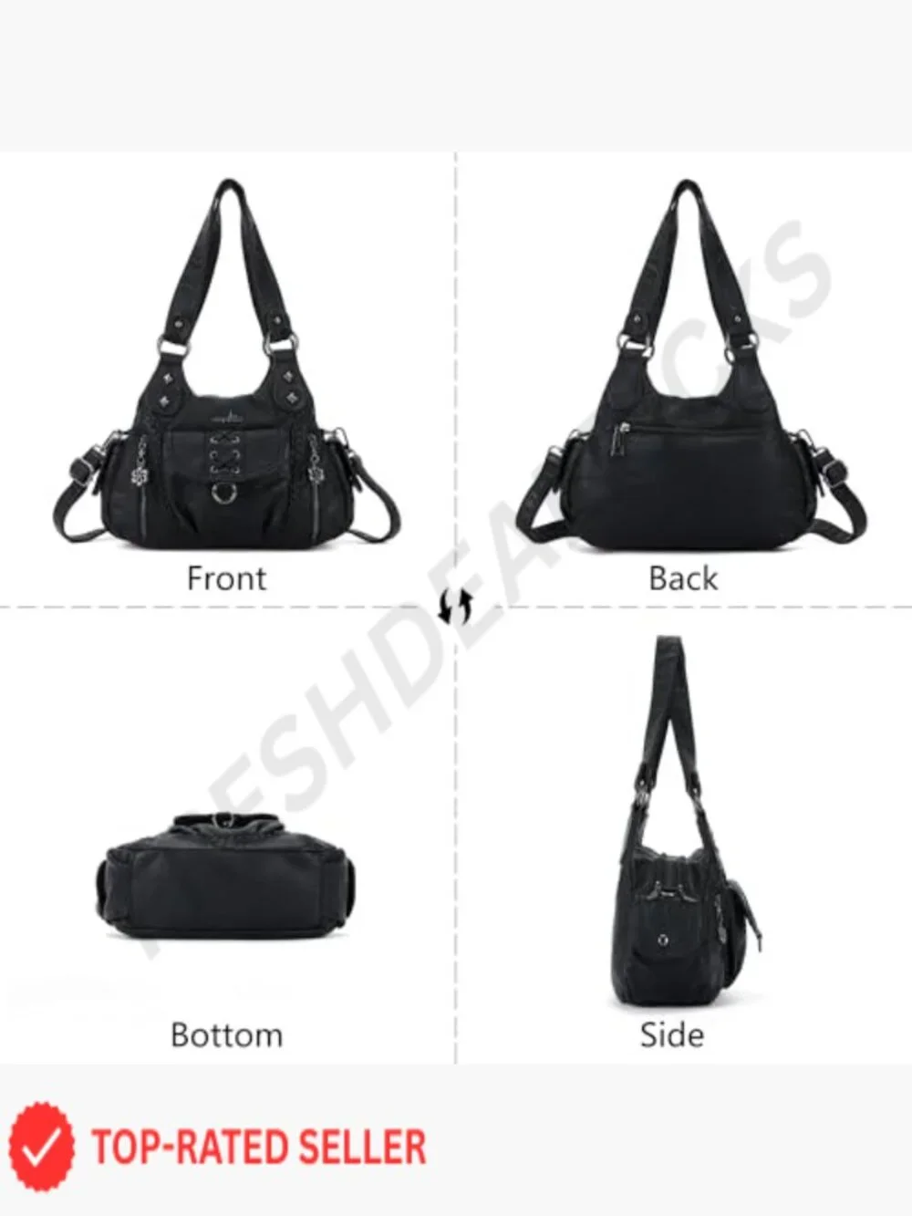 Small Hobo Shoulder Bag Y2K Vegan Leather Multi-Pocket Crossbody Tote Purse